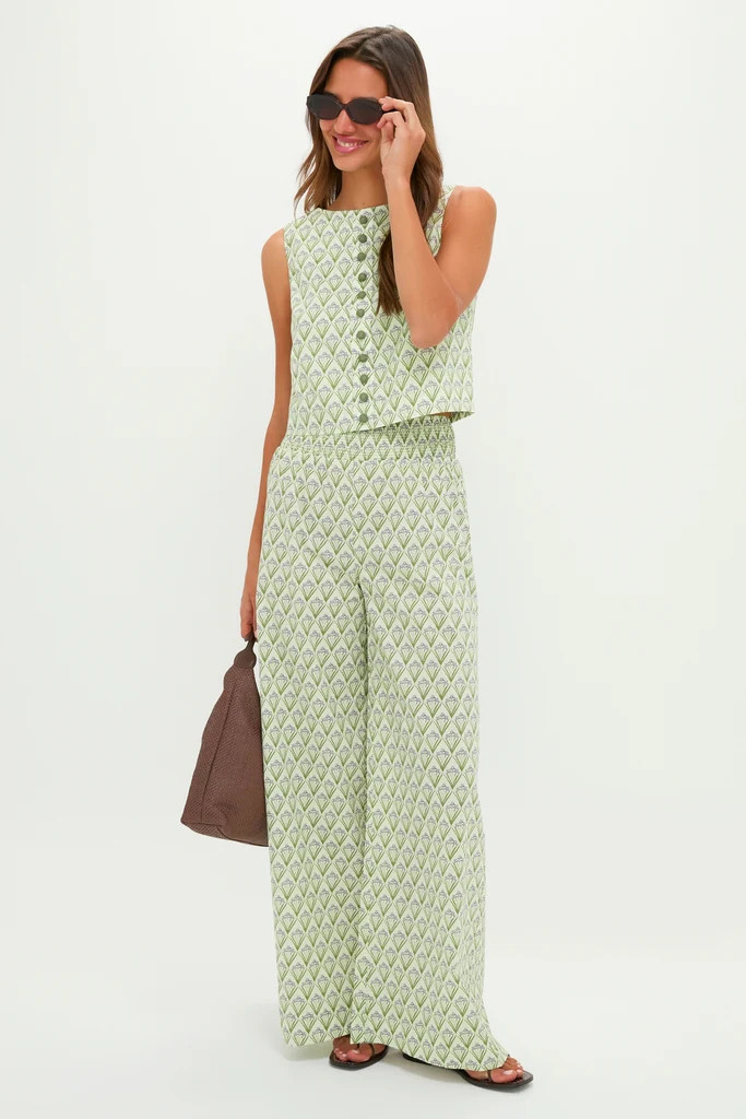 Pale Green Trellis Floral Addy Pants | Tuckernuck (US)