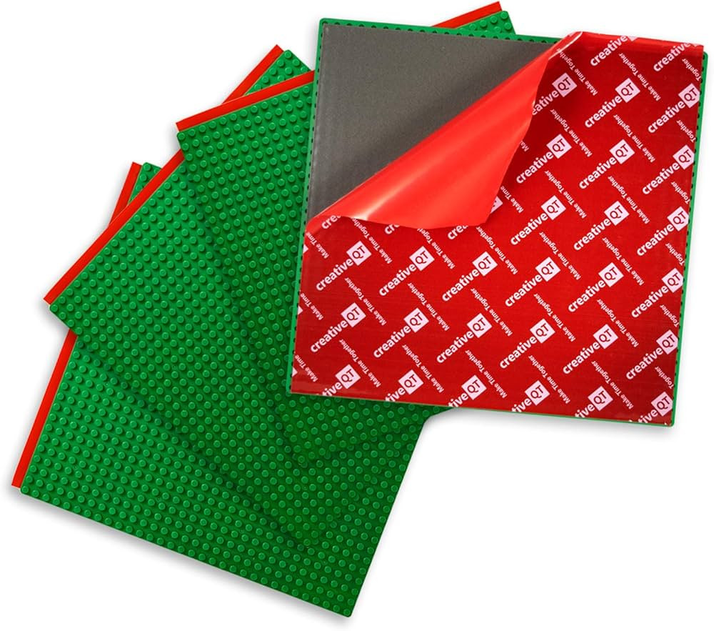 Amazon.com: Creative QT MakerBase, Green, 4 Pack, 10”x10” Peel-and-Stick Toy Building Blocks ... | Amazon (US)