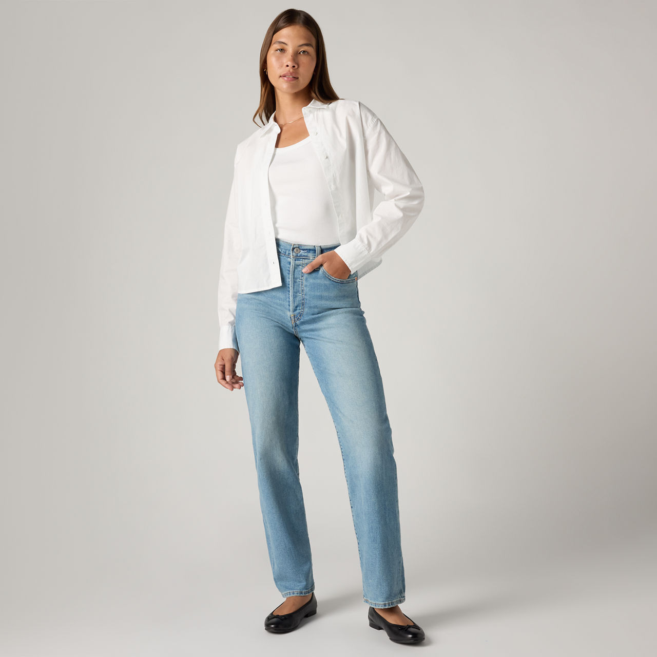 Levi's Ribcage Straight Ankle Jeans - Women's - 30X27 - Medium Wash / Medium Indigo Worn In | Levi's UK