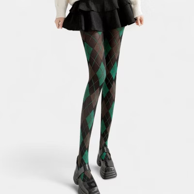 Anna-Kaci Women's Classic Argyle Pattern Knit Tights with Stretch Fit - Green | Target