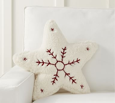 Cozy Embroidered Star Shaped Pillow | Pottery Barn (US)