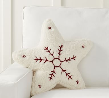 Nostalgic Star Embroidered Shaped Pillow | Pottery Barn (US)