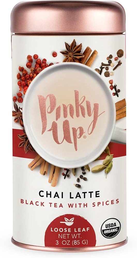 Pinky Up Organic Chai Latte Tea - Whole Leaf Organic Black Tea, 40-60mg Caffeine Per Serving, Nat... | Amazon (US)
