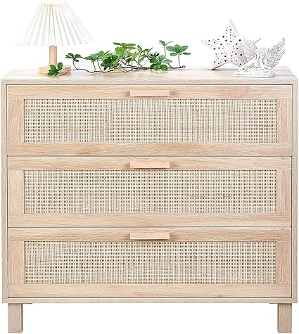 CREATIVELAND 3 Drawer Dresser,Hamilton Rattan Chest of Drawers End Cabinets Storage Corner Bedsid... | Amazon (US)