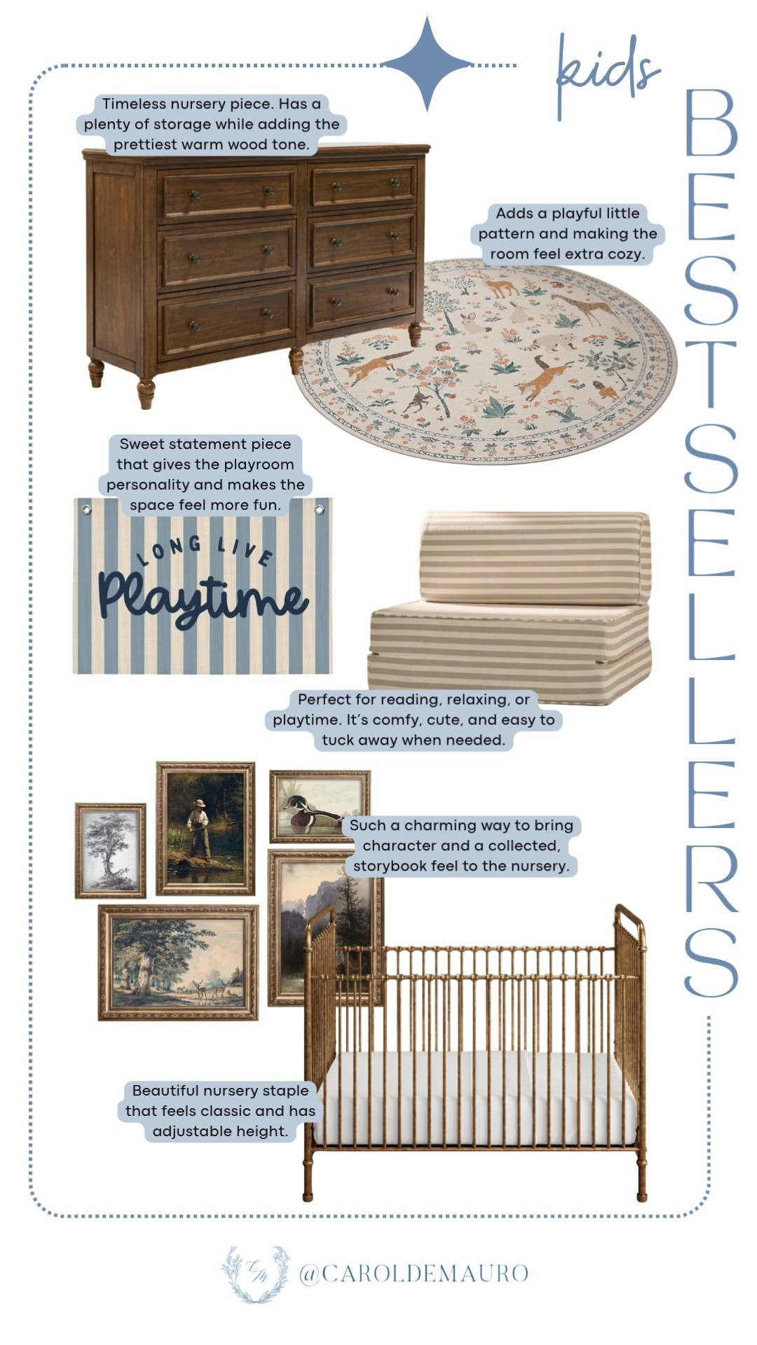 This week's nursery favorites bring so much character to the space! A warm wood dresser, iron crib, and gallery wall that all feel so timeless.

follower favorites, kids bestsellers, nursery dresser, playroom decor, animal print rug, nursery essentials, kids room finds

#LTKHome #LTKKids #LTKBaby