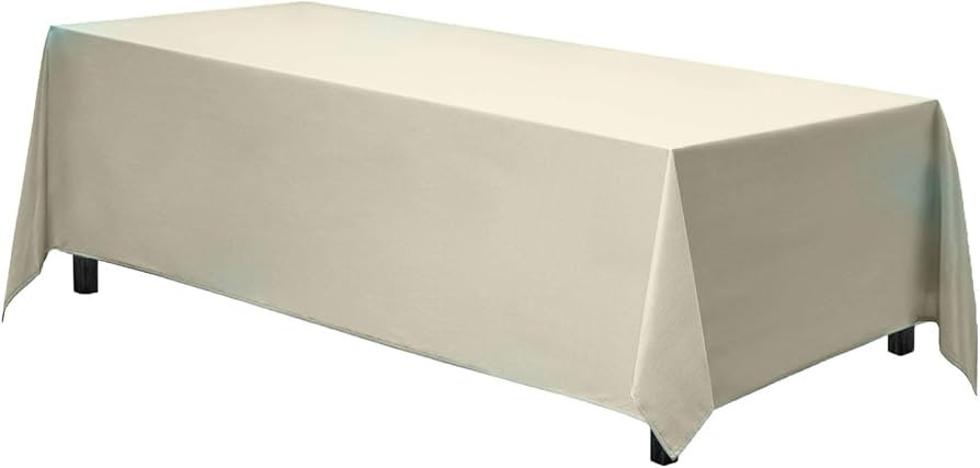 Gee Di Moda Rectangle Tablecloth - 90 x 132 Inch Ivory Table Cloth for 6 Foot Tables with Floor-L... | Amazon (US)