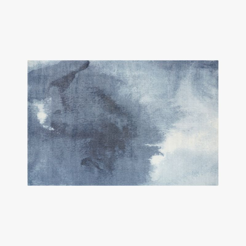 Wash Blue Watercolor Area Rug 6'x9' + Reviews | CB2 | CB2