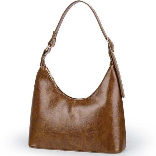 Liziblloy Brown Purse Small Leather Shoulder Bag for Women Vintage Handbags Trendy Purses 2025 Cute Mini Hobo Underarm Bag | Amazon (US)