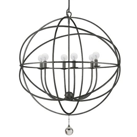 Greyleigh™ Jayden 6 - Light Statement Globe Chandelier with Hand Blown Glass | Wayfair North America