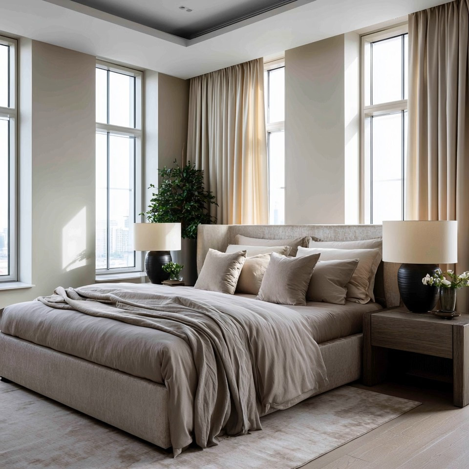 Imagine this bedroom without the oversized table lamps. The entire atmosphere changes instantly.

That is the power of lighting in home decor.

One of the biggest luxury bedroom trends we are seeing everywhere in 2026 is the return of oversized statement table lamps, especially black base lamps paired with soft ivory shades. If you watched White Lotus, you probably noticed this detail immediately. From Italy to Hawaii to Thailand, these lamps quietly became one of the most elegant parts of the rooms.

The reason they work so beautifully is because they balance almost every interior style. Taupe bedrooms, minimalist spaces, velvet beds, soft neutrals, gray interiors, warm wood furniture, bold dramatic rooms. Black and ivory always adds contrast, warmth, and structure without overwhelming the space.

Oversized lamps also create visual symmetry beside the bed, making the room instantly feel more luxurious and intentionally designed. During the day, they anchor the bedroom decor beautifully. At night, when only the lamps are glowing, the room transforms completely into a calming, hotel-inspired retreat.

If you want one of the easiest bedroom upgrades without changing furniture or renovating, start with lighting.

A beautiful pair of oversized table lamps can completely refresh your bedroom and make it feel elevated, peaceful, and timeless.

Everything is linked below in our edit.

#BedroomDecor #QuietLuxuryStyle #ModernBedroomIdeas 

 #LTKHome