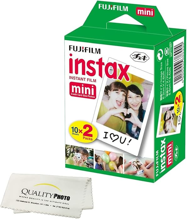 Fujifilm INSTAX Mini Instant Film (White) for Fujifilm Mini 8,9,11,12 Cameras w/Microfiber Cloth ... | Amazon (US)