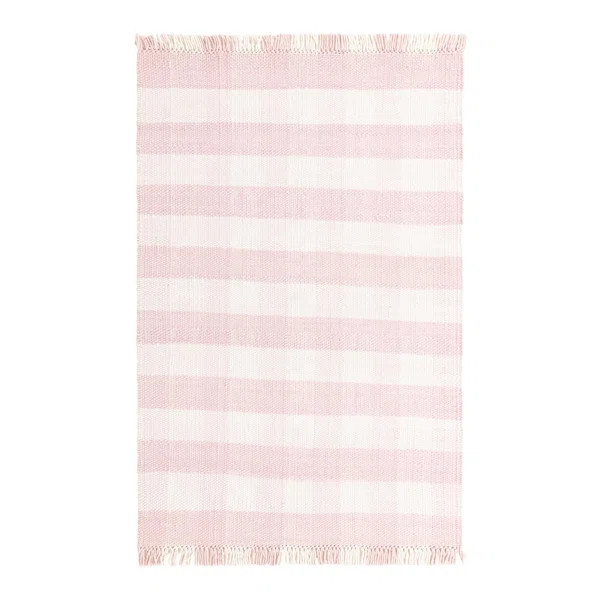 Masaki Handmade Flatweave Recycled P.E.T. Pink/Ivory Indoor/Outdoor Rug | Wayfair North America