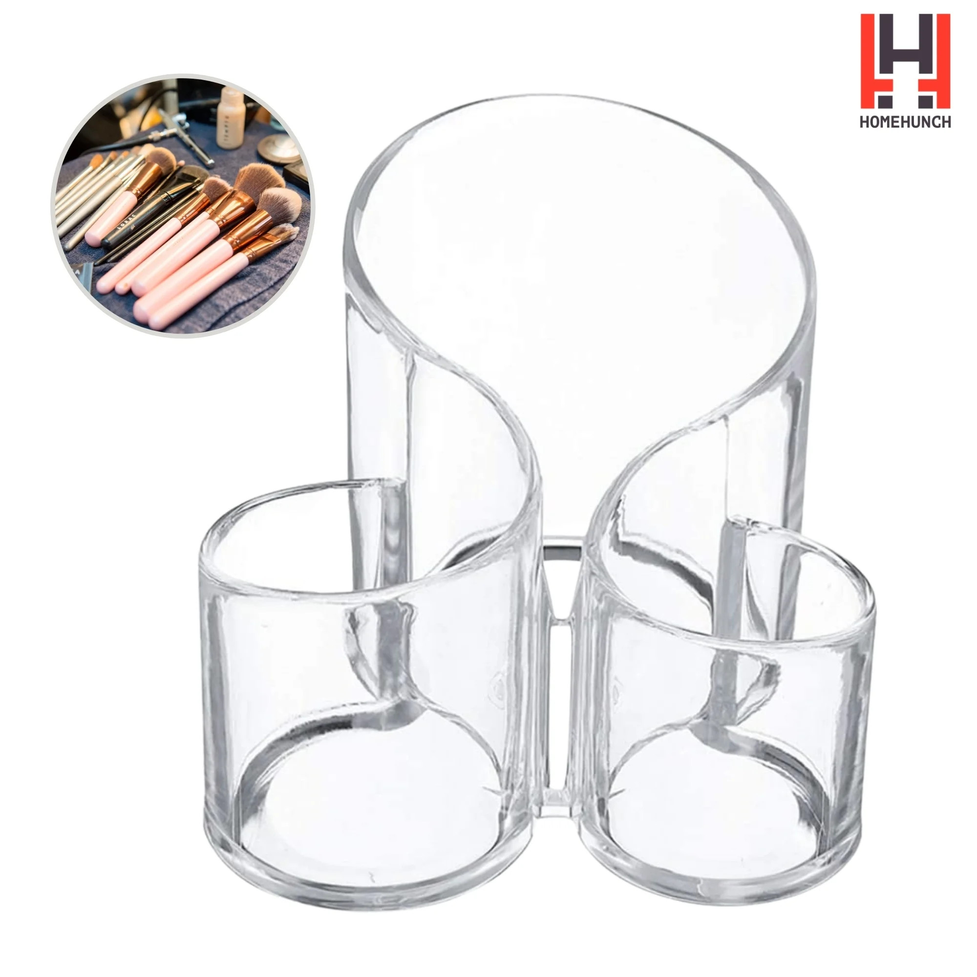 HomeHunch Makeup Brush Organizer Make Up Storage Vanity Holder Acrylic Case - Walmart.com | Walmart (US)