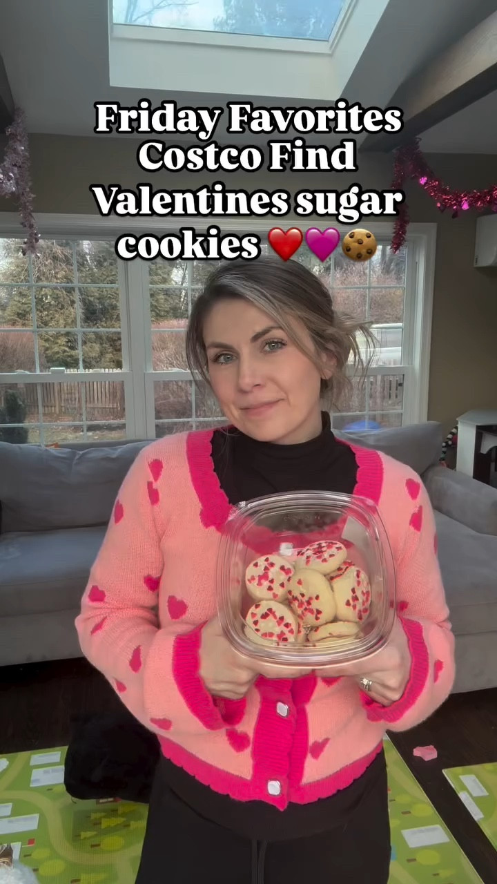 Friday Favorites: Valentine’s Edition! ❤️🍪 These butter sugar cookies from Costco are a must for the season—soft, sweet, and topped with the cutest heart sprinkles! 💕 You get 24 cookies for just $9.99, and trust me, they disappear fast. Who’s grabbing a pack (or two)? Link to sweater in my LTK!! 😍 #CostcoFinds #ValentinesTreats @costco