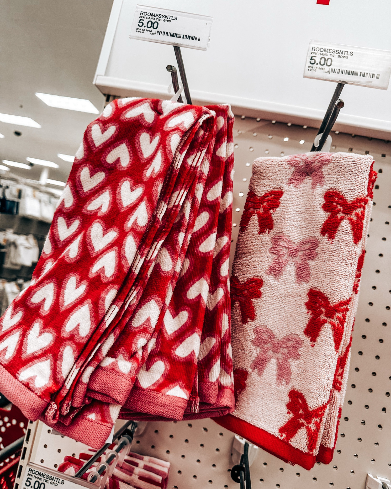 Valentine’s Day hand towels are so cute! Not online yet, but I had to share!