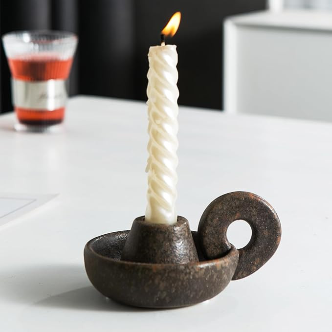 Candle Holder Ceramic Candlestick Holder, Candlelight Stand for Spell Candles, Taper Candles, and... | Amazon (US)