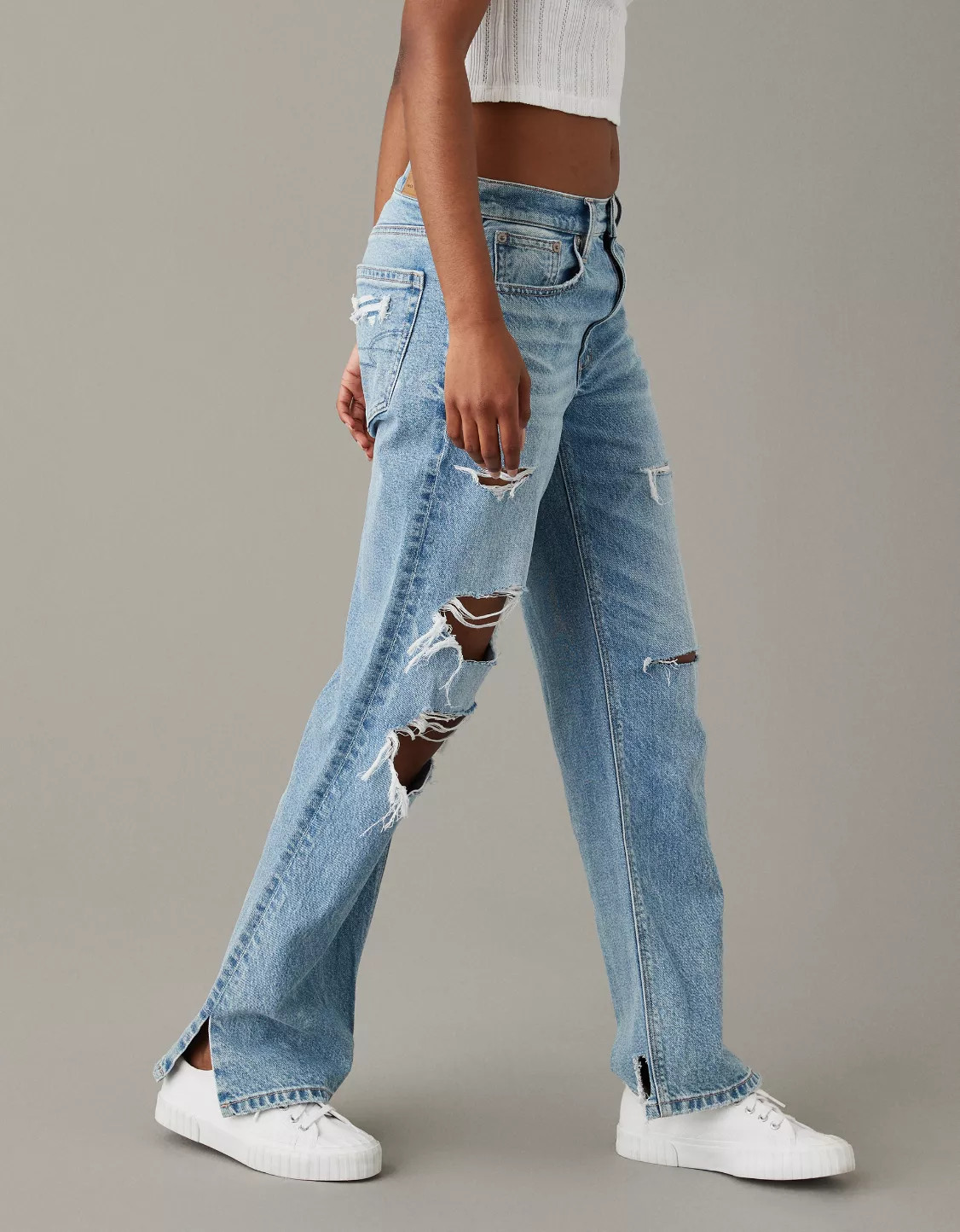 AE Strigid Low-Rise Baggy Straight Jean | American Eagle Outfitters (US & CA)