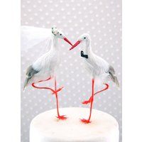 Crane Wedding Cake Topper: Bride  Groom Love Bird Cake Topper   Stork / Heron / Egret | Etsy (US)