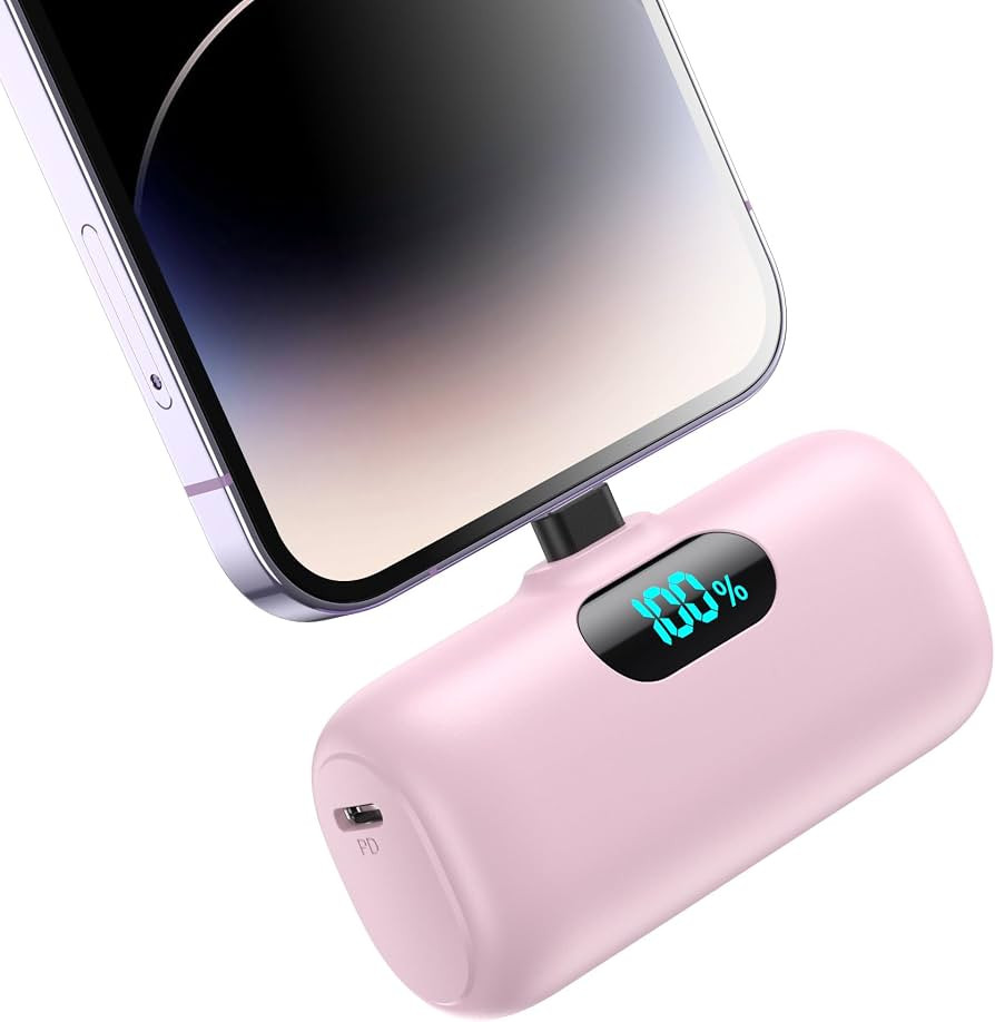 Mini Portable Charger for iPhone,Upgraded 5000mAh PD Fast Charging Battery Pack,LCD Display Cute ... | Amazon (US)