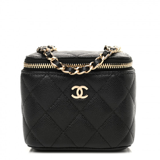 CHANEL Caviar Quilted Mini Vanity Case With Chain Black | FASHIONPHILE | FASHIONPHILE (US)