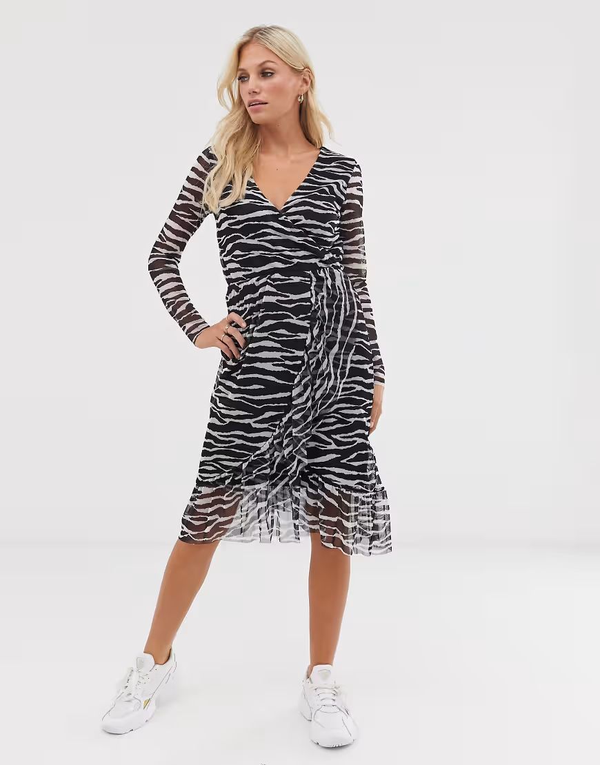 b.Young zebra print wrap dress-Multi | ASOS (Global)