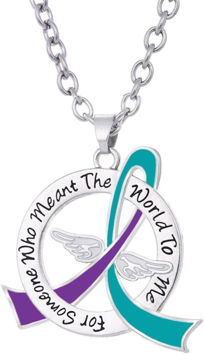 For Someone Who Meant the World to Me Memorial Awareness Ribbon Necklace | Amazon (US)