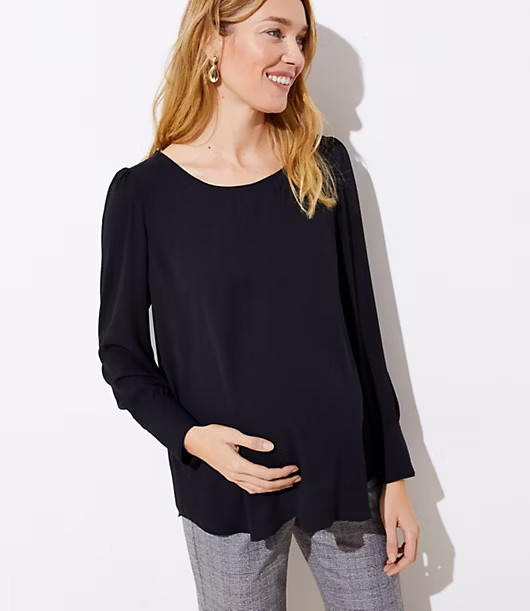 LOFT Maternity Scoop Neck Blouse | LOFT