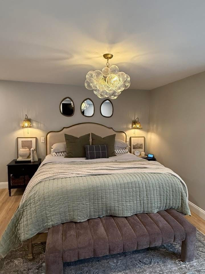 primary bedroom - bed, bench & side tables 

#LTKHome