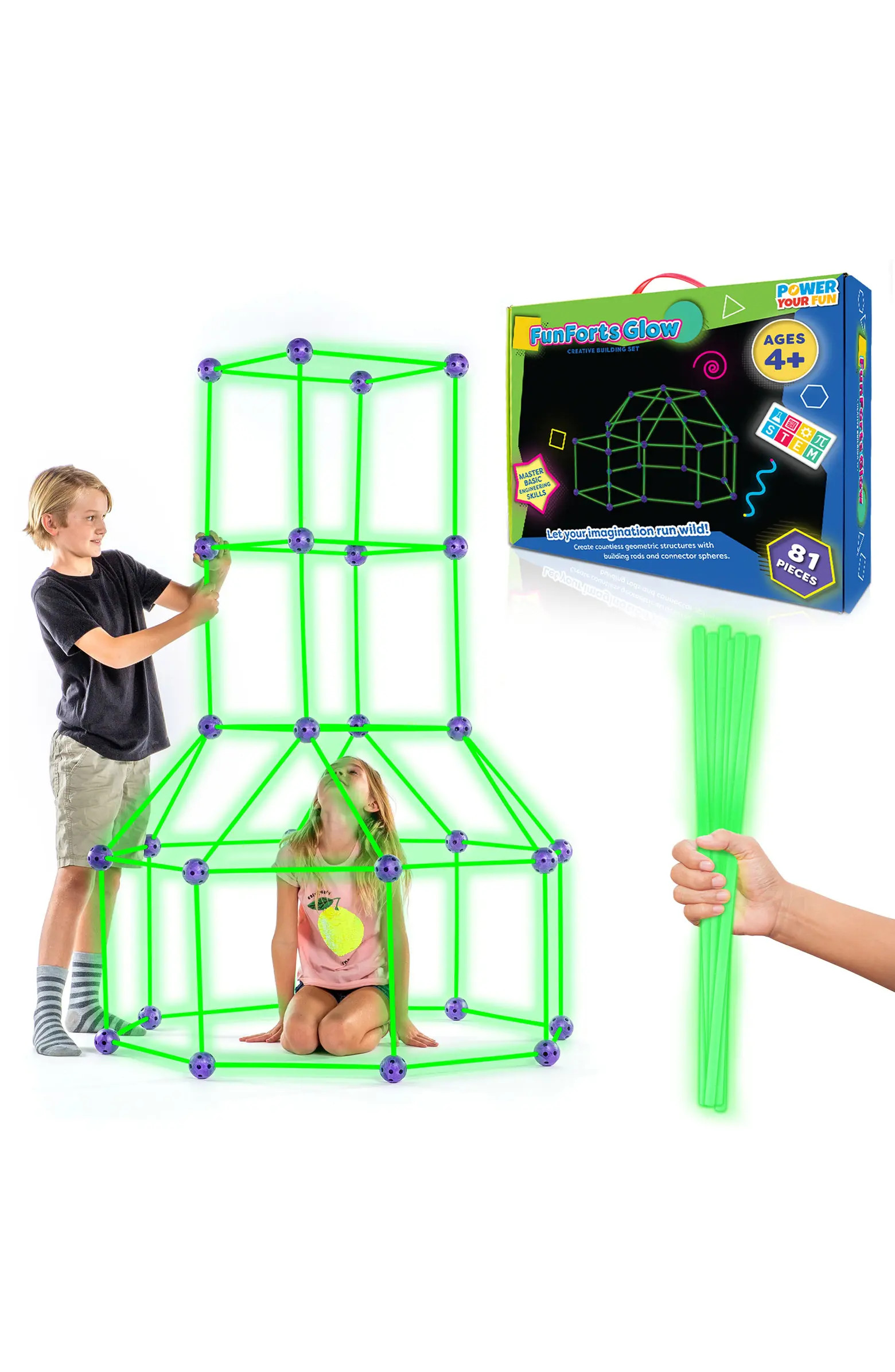 Power Your Fun Fun Forts Glow Fort Building Kit - 81 Pack | Nordstrom | Nordstrom
