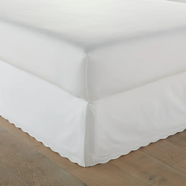 Stone Cottage Solid Scallop White Queen Tailored Bedskirt - Walmart.com | Walmart (US)