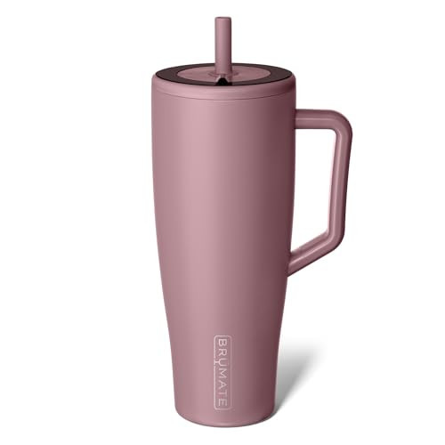 BrüMate Era 40 oz Tumbler with Handle and Straw | 100% Leakproof Insulated Water Bottle Tumbler with Lid and Flexible SoftSip Straw | Made of Stainless Steel | Cup Holder Friendly | 40oz (Rose Taupe) | Amazon (US)