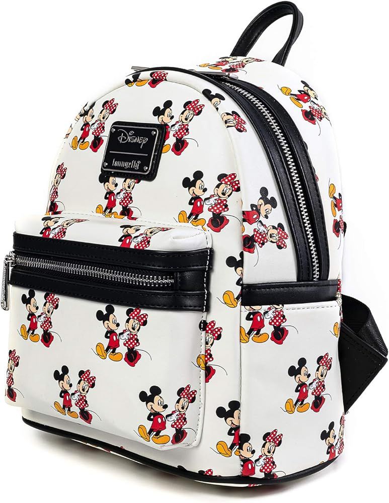 Loungefly Disney Mickey and Minnie Mouse AOP Womens Double Strap Shoulder Bag Purse | Amazon (US)