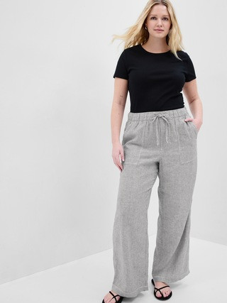 Wide-Leg Linen Pants with Washwell | Gap Factory