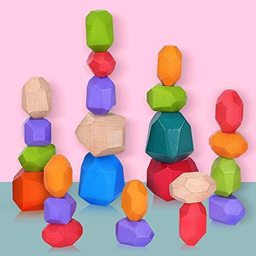 Jaques of London Wooden Blocks Montessori Stones |16 PC Stacking Stones | Toddler Wooden Toys for 3  | Amazon (UK)