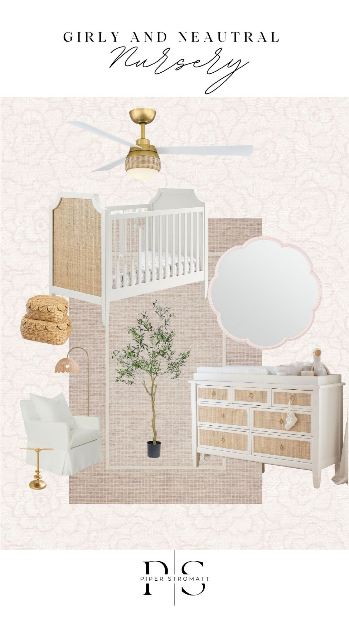Hello lovely 😊 a classic girls nursery! Pottery Barn love! 