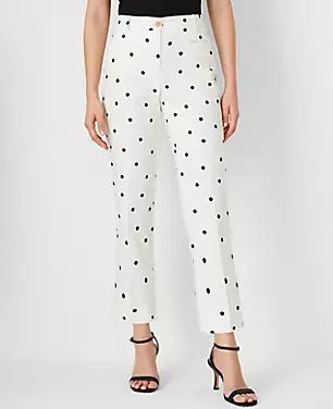 The Cotton Crop Pant in Textured Dot - Curvy Fit | Ann Taylor (US)