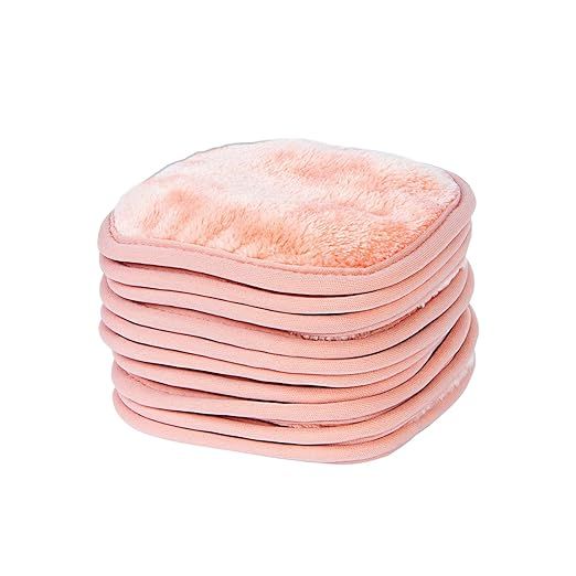 Eurow Makeup Removal Cleaning Cloth, Washable and Reusable, 5 by 5 Inches, Coral, Pack of 10 | Amazon (US)