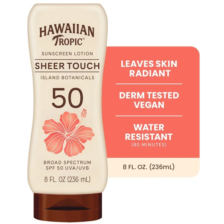 Hawaiian Tropic Sheer Touch Ultra Radiance 50 SPF Adult Sunscreen Lotion, 8 fl oz | Walmart (US)