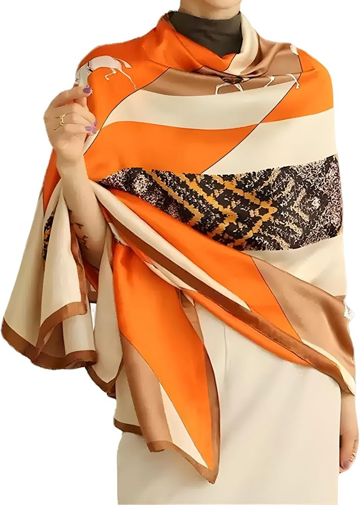Large Shawl Scarf For Women Lightweight Wraps Silky Headscarf Long Sunscreen Scarfs | Amazon (US)