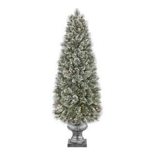 Home Accents Holiday 6 ft Sparkling Amelia Potted Christmas Tree 22PG90183 - The Home Depot | The Home Depot