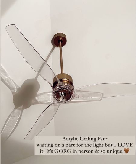 Our new acrylic ceiling fan is on sale!✨ Waiting on a part still, but linking for those asking! 🤎 It’s GORG in person! Love love love it! 

Home decor. House Reno. Master bedroom. Wayfair deals. 

#LTKhome #LTKstyletip #LTKsalealert