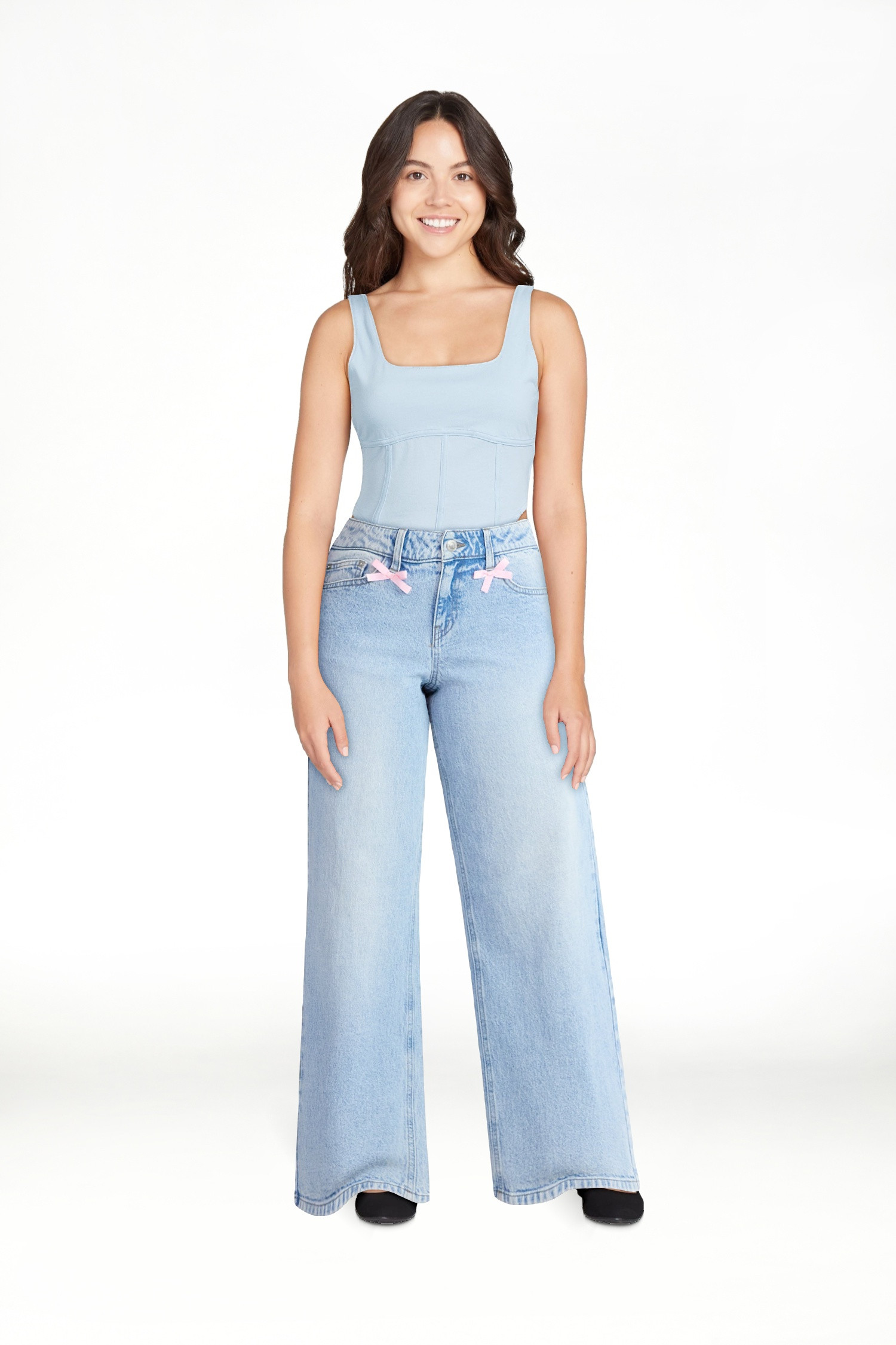 No Boundaries Bow Jeans, 30'' Inseam, Women's | Walmart (US)