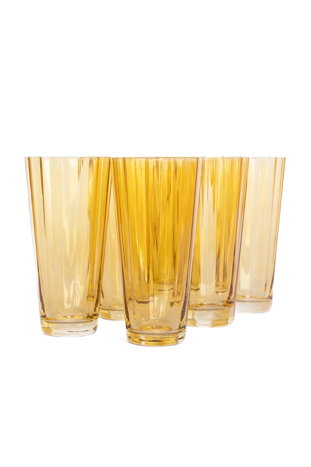 Estelle Colored Sunday High Balls, Set of 6 in Yellow | Over The Moon