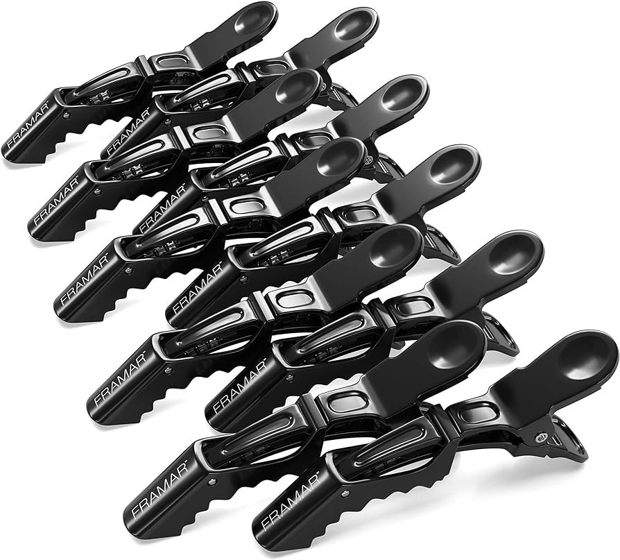 FRAMAR Premium Black Hair Clips - 10 Pcs Alligator Clips for Styling, No Crease, Accessories for ... | Amazon (US)