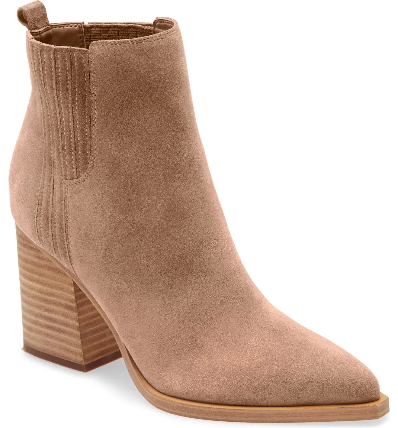 Saodimallsu Women Elastic Ankle Boots Pointed Toe Chunky Stacked Mid Heel Booties Winter Shoes - ... | Walmart (US)