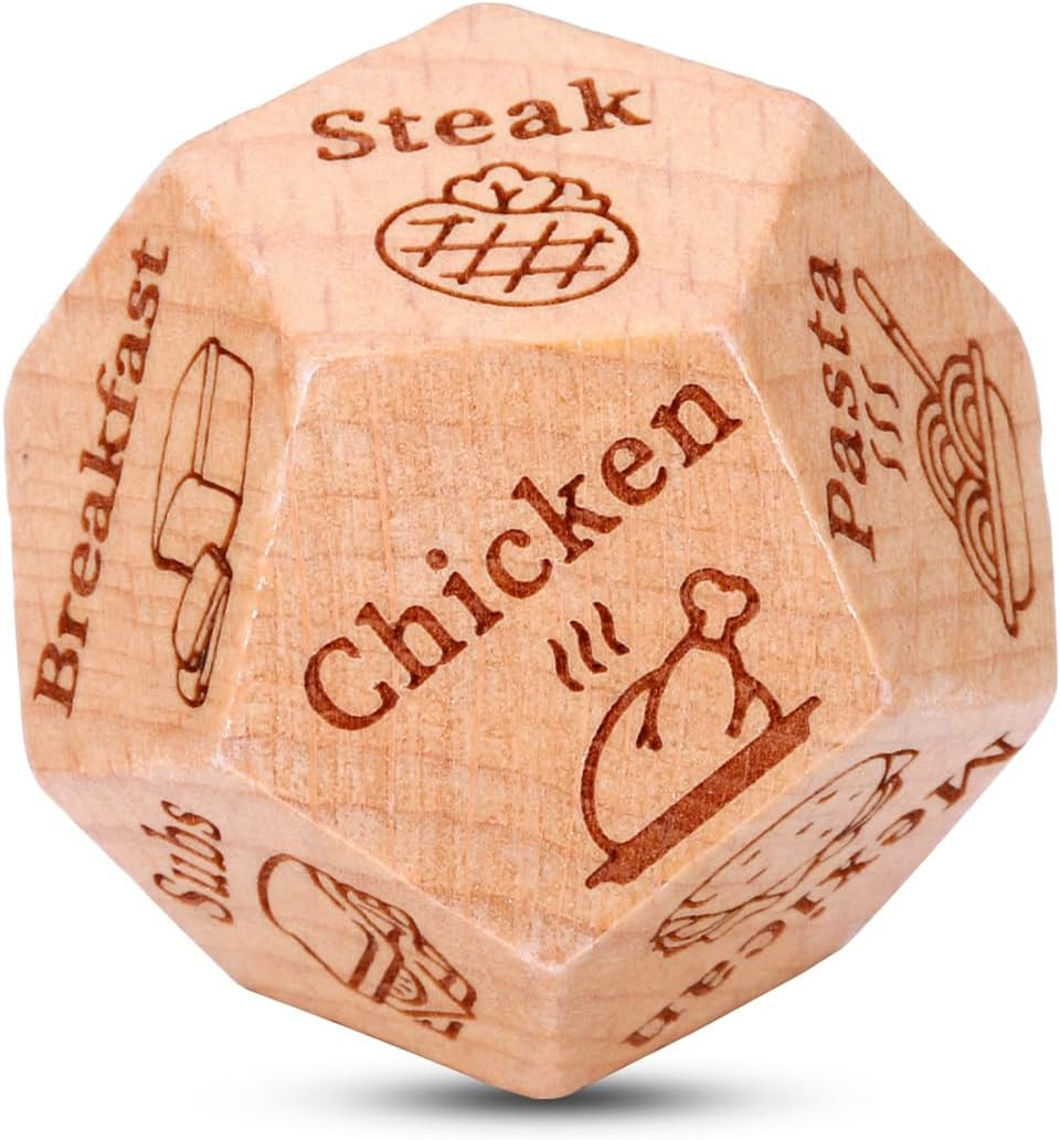 Anniversary Wedding Gifts for Him Her Date Night Stocking Stuffers Foodie Wood Dice Gifts for Boy... | Amazon (US)