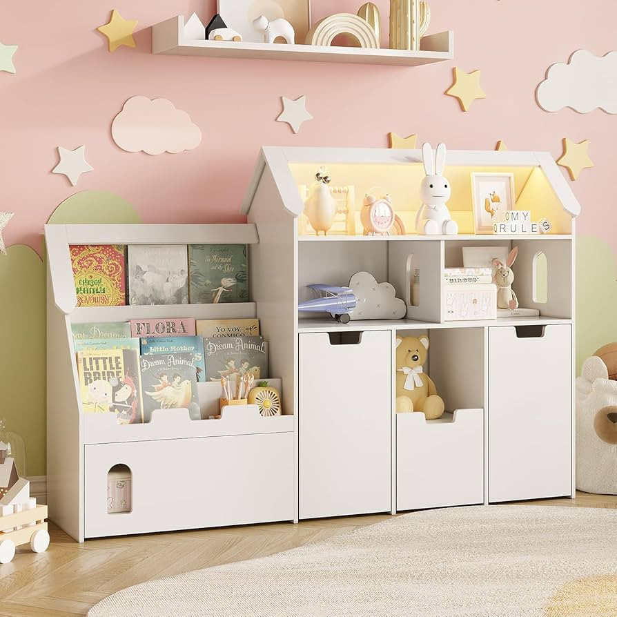 Vabches Organizador de almacenamiento de juguetes, estantería para niños en forma de castillo c... | Amazon (US)