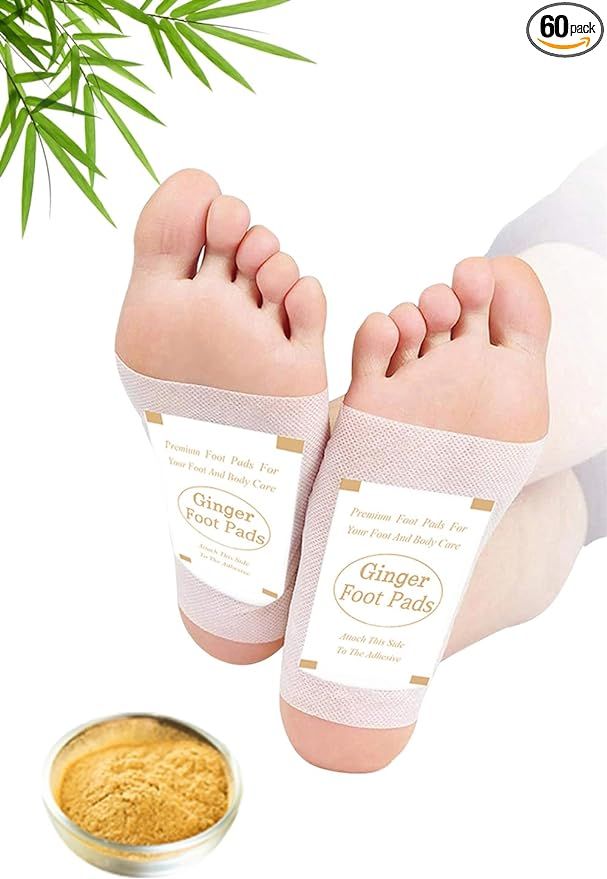 Foot Pads - (60Pads) Ginger Foot Pads for Better Sleep and Anti-Stress Relief, Pure Natural Bambo... | Amazon (US)