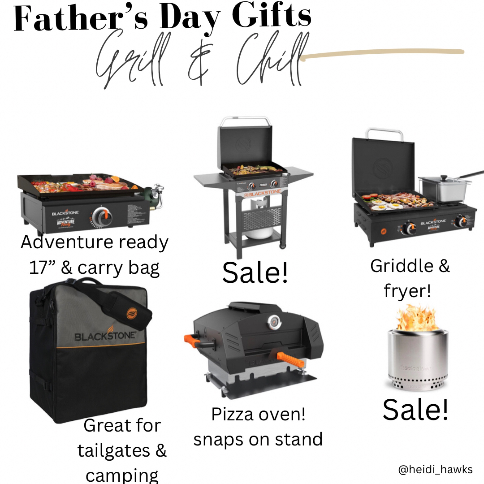 Father’s Day Gift Guide for camping, grilling, tailgating, & bonfires. Blackstone grills, pizza oven, solo stove, griddle with fryer, & a tabletop Blackstone with carry case. Most on sale! 

#LTKGiftGuide #LTKFind #LTKsalealert