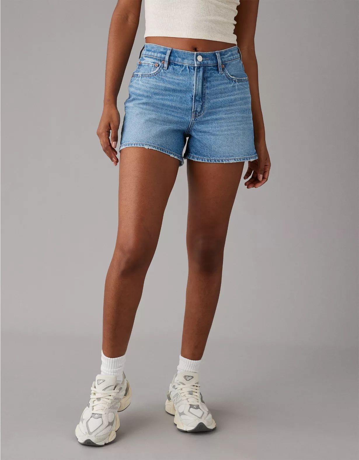 AE Strigid Super High-Waisted Relaxed Denim Short | American Eagle Outfitters (US & CA)